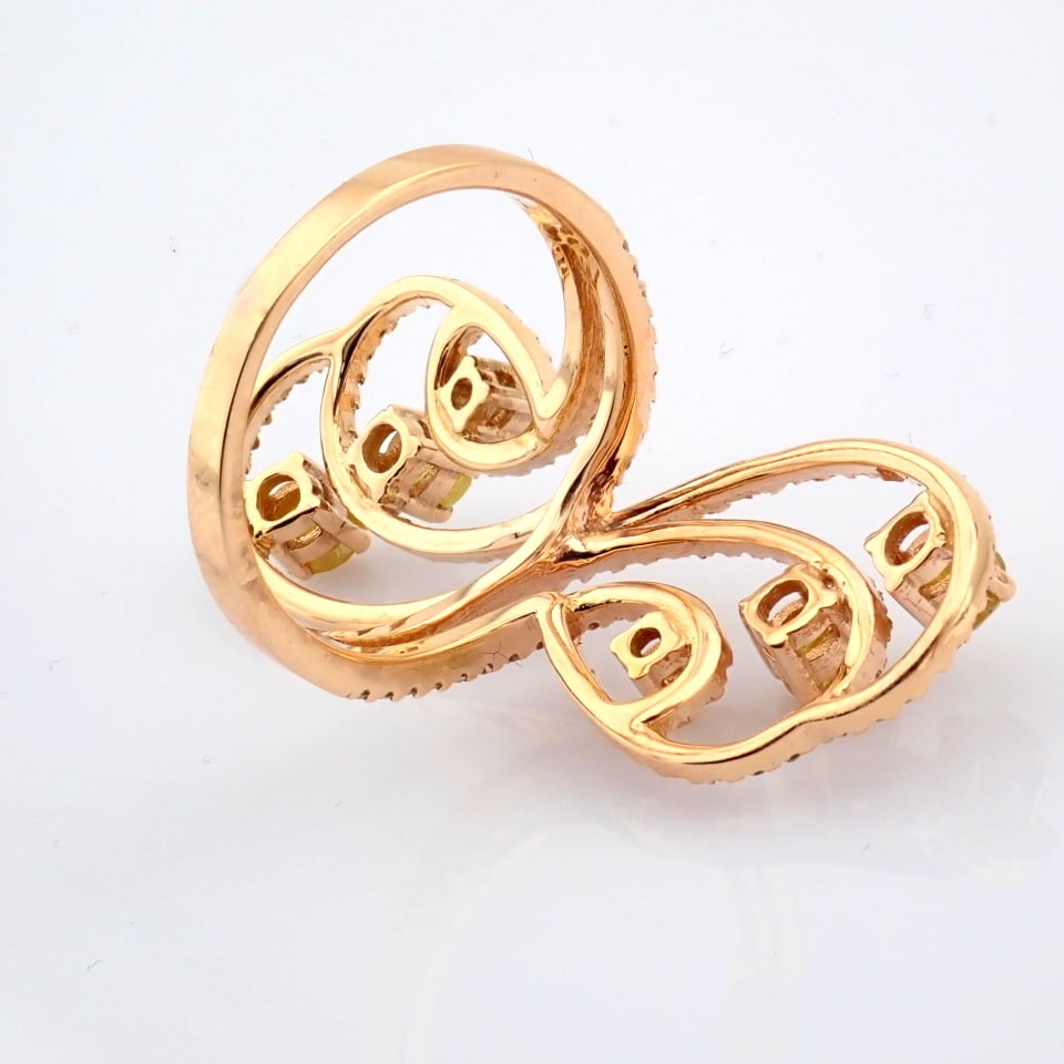 Natural Diamond 18K Rose/Pink Gold Ring - 5