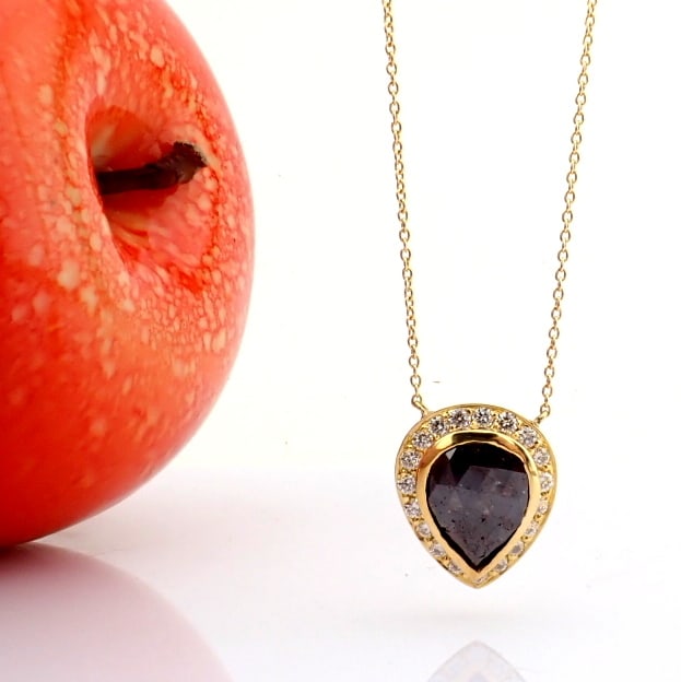 Natural Diamond 18K Yellow Gold Necklace - 2