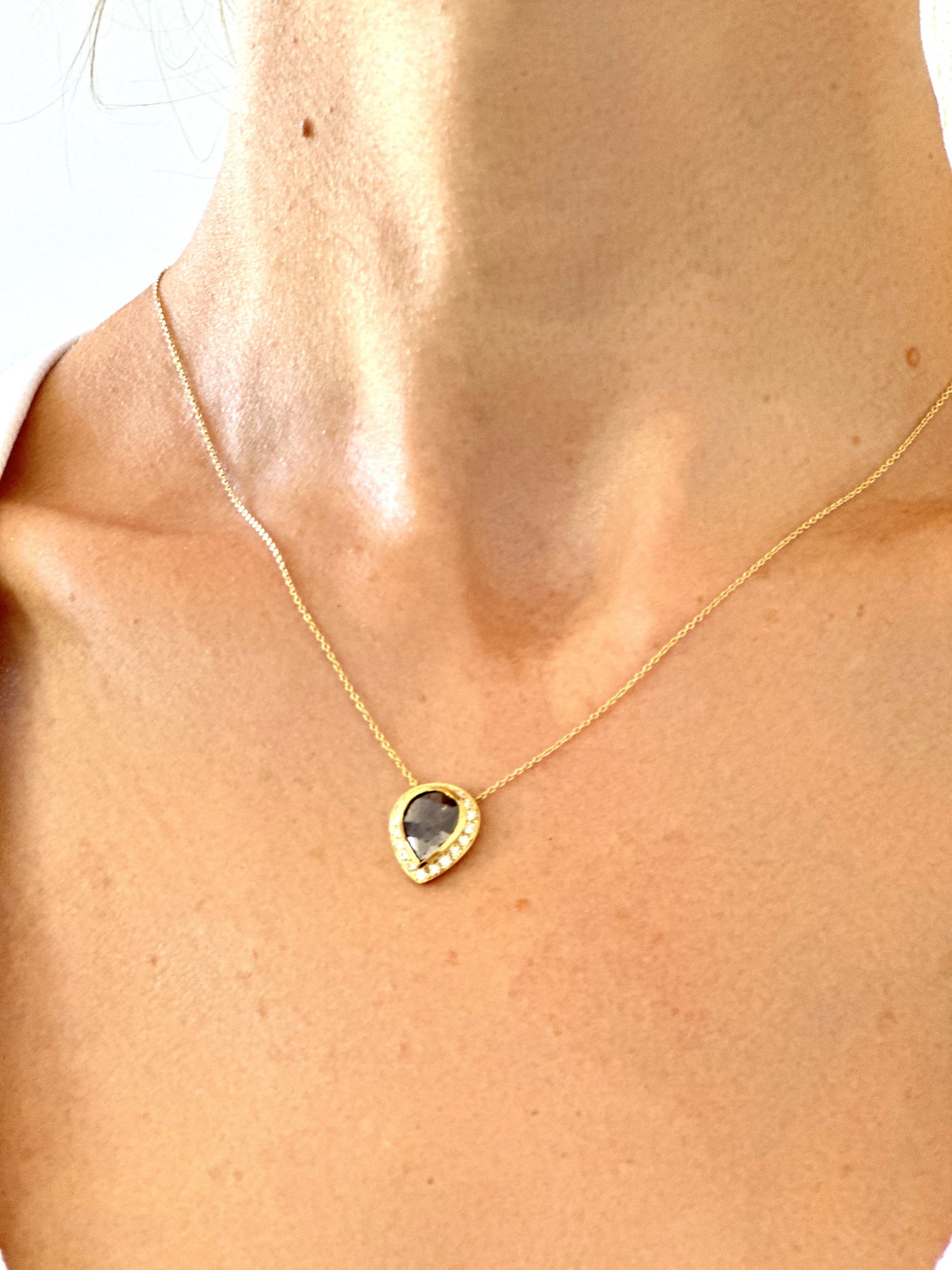 Natural Diamond 18K Yellow Gold Necklace - 3