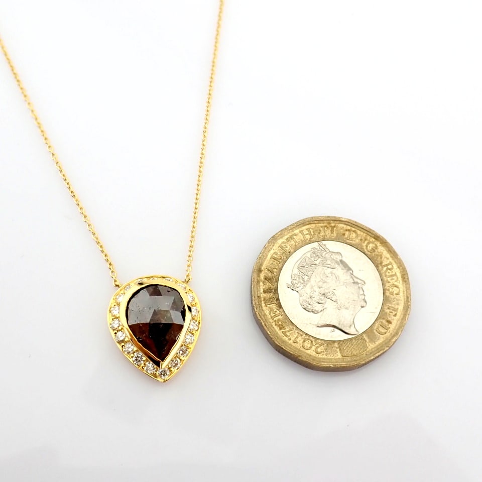 Natural Diamond 18K Yellow Gold Necklace - 4