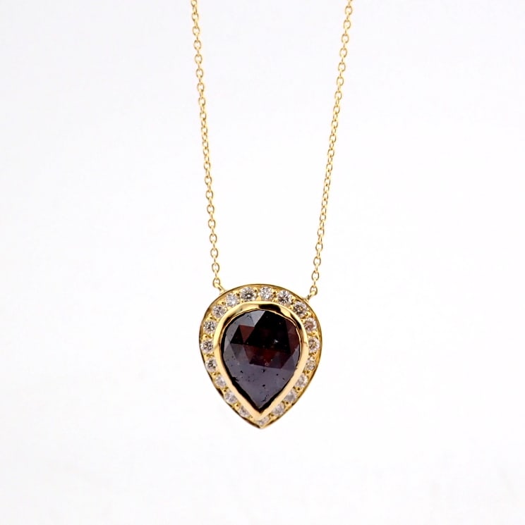 Natural Diamond 18K Yellow Gold Necklace - 6