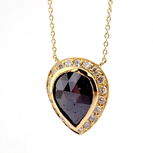 Natural Diamond 18K Yellow Gold Necklace - 8