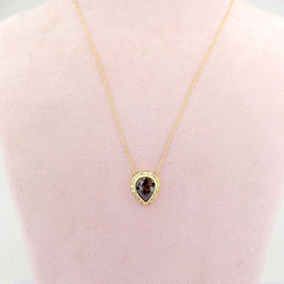 Natural Diamond 18K Yellow Gold Necklace - 9
