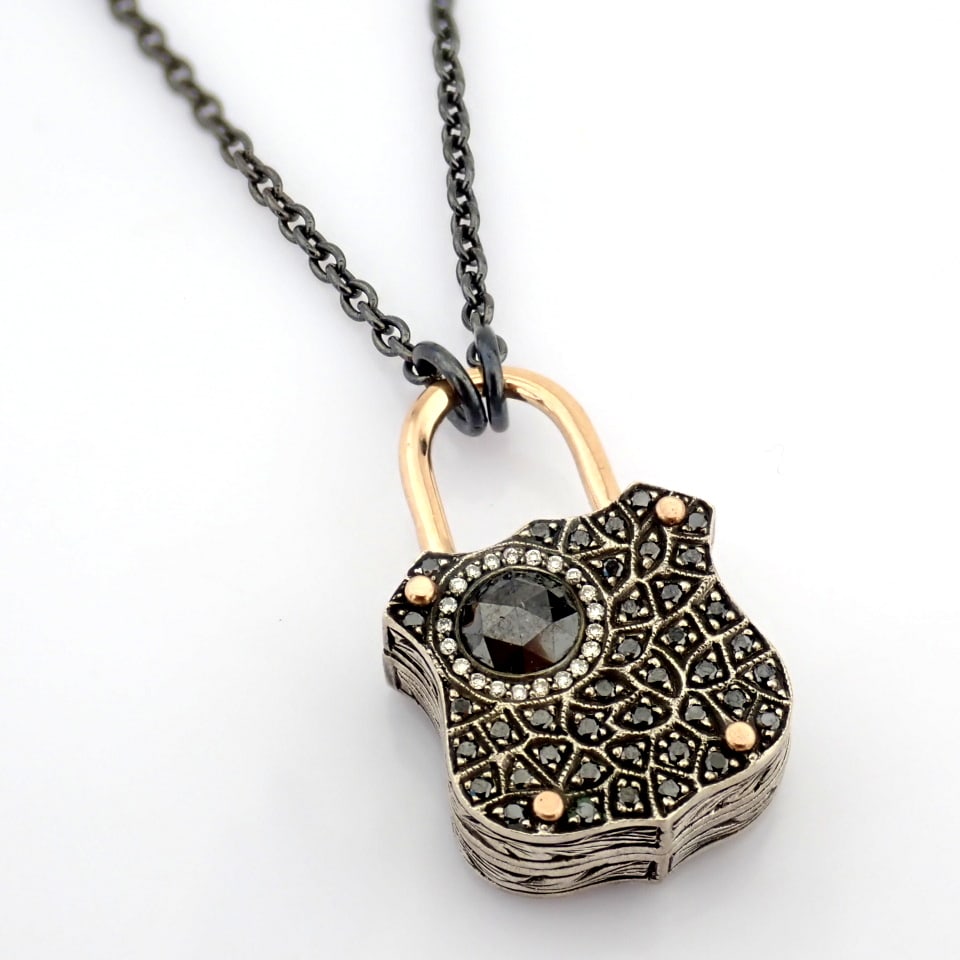Natural Diamond 14K Rose/Pink Gold Necklace - 8