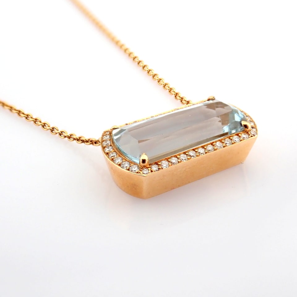 Natural Diamond 14K Rose/Pink Gold Necklace - 2