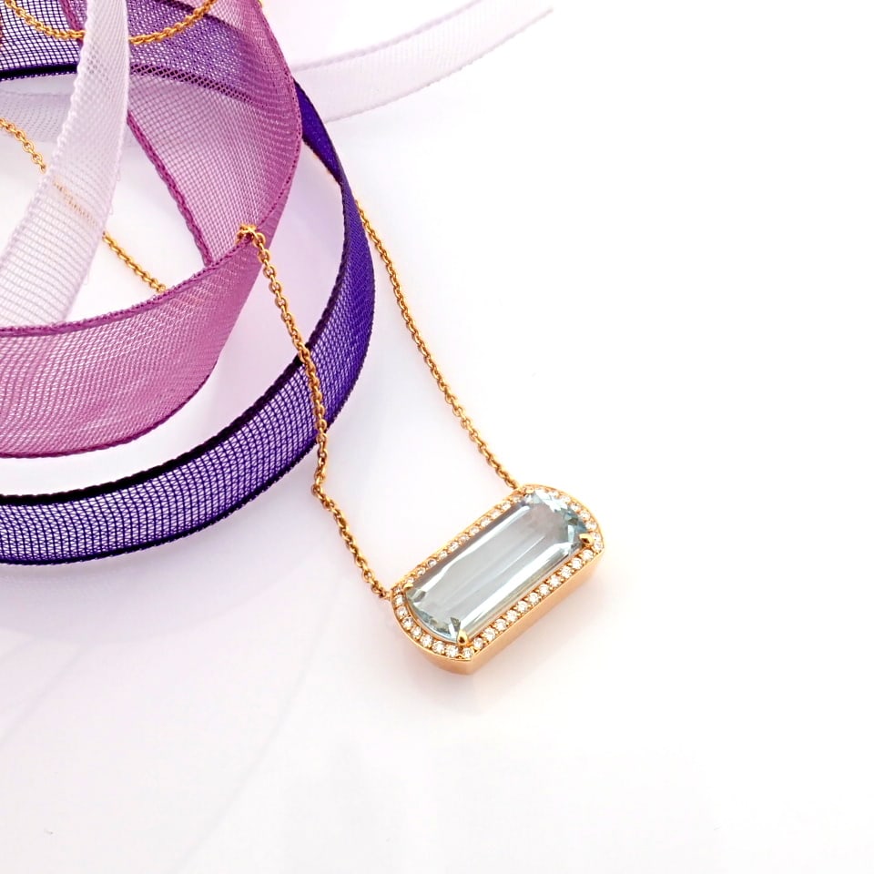 Natural Diamond 14K Rose/Pink Gold Necklace - 3