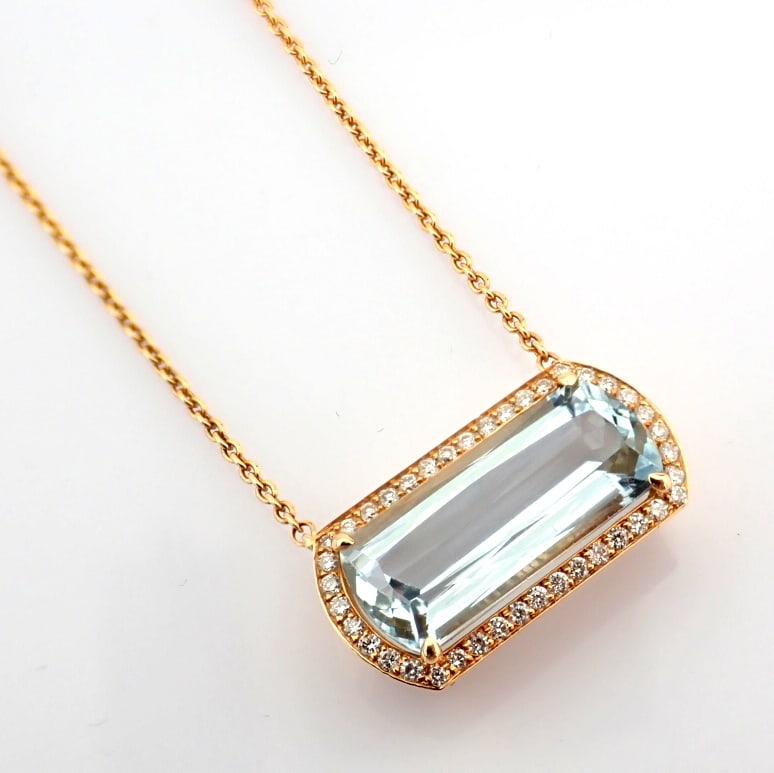 Natural Diamond 14K Rose/Pink Gold Necklace - 5