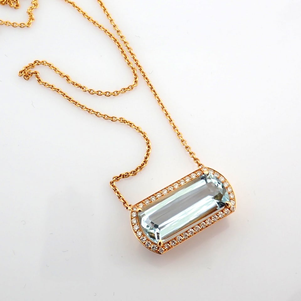 Natural Diamond 14K Rose/Pink Gold Necklace - 6