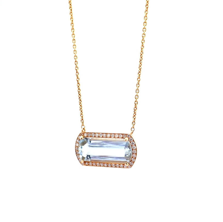 Natural Diamond 14K Rose/Pink Gold Necklace - 8