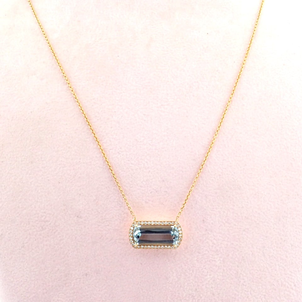 Natural Diamond 14K Rose/Pink Gold Necklace - 9