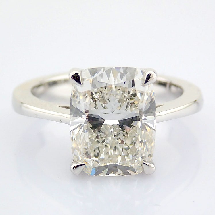 Cushion Cut Lab-Grown Diamond Ring - 4.01 Total Carat (IGI Certified) - 2