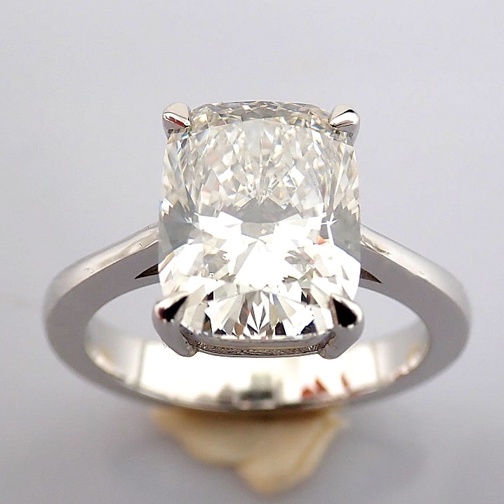 Cushion Cut Lab-Grown Diamond Ring - 4.01 Total Carat (IGI Certified) - 3