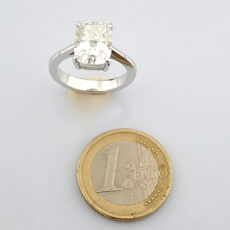 Cushion Cut Lab-Grown Diamond Ring - 4.01 Total Carat (IGI Certified) - 4