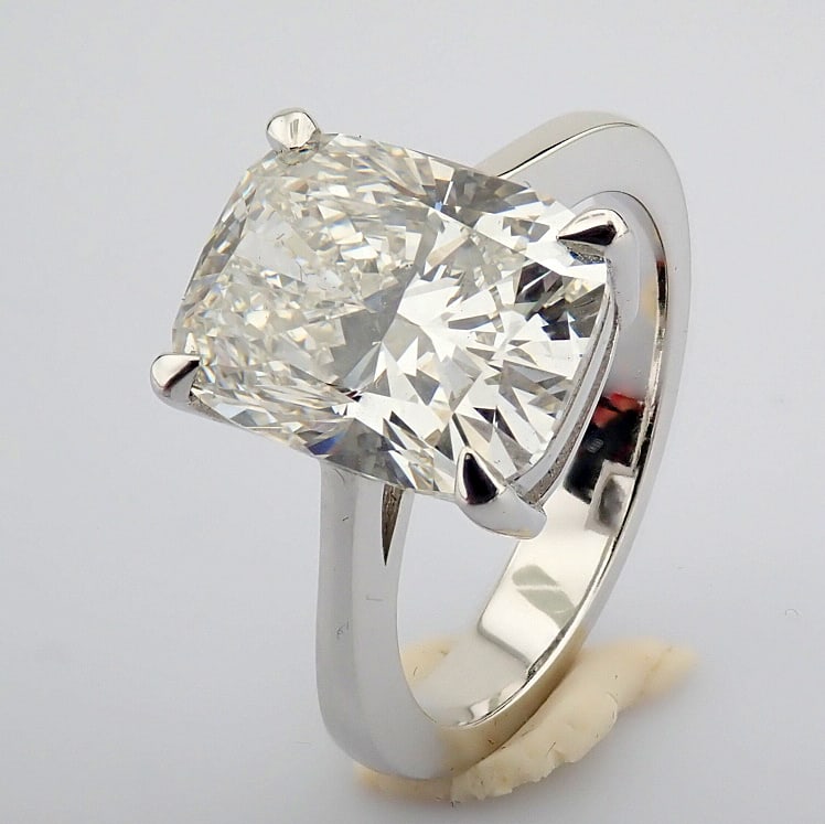 Cushion Cut Lab-Grown Diamond Ring - 4.01 Total Carat (IGI Certified) - 5