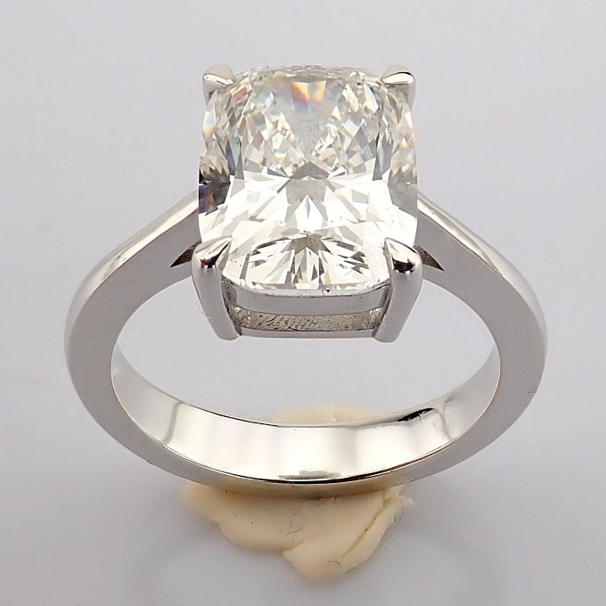 Cushion Cut Lab-Grown Diamond Ring - 4.01 Total Carat (IGI Certified) - 6