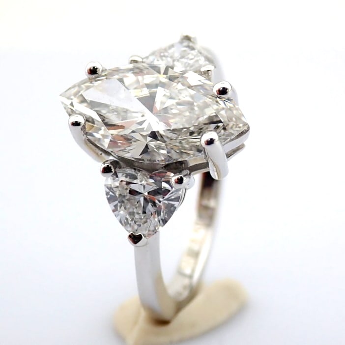 Marquise Cut Lab-Grown Diamond Ring - 3.36 Total Carat (IGI Certified) - 4