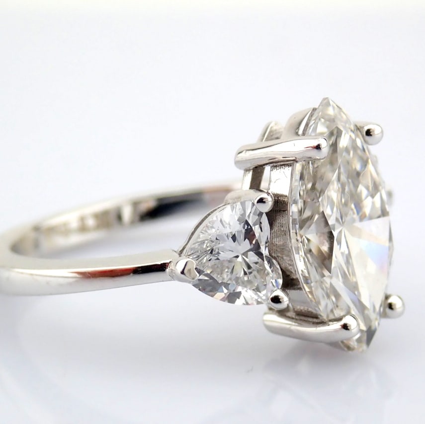 Marquise Cut Lab-Grown Diamond Ring - 3.36 Total Carat (IGI Certified) - 6