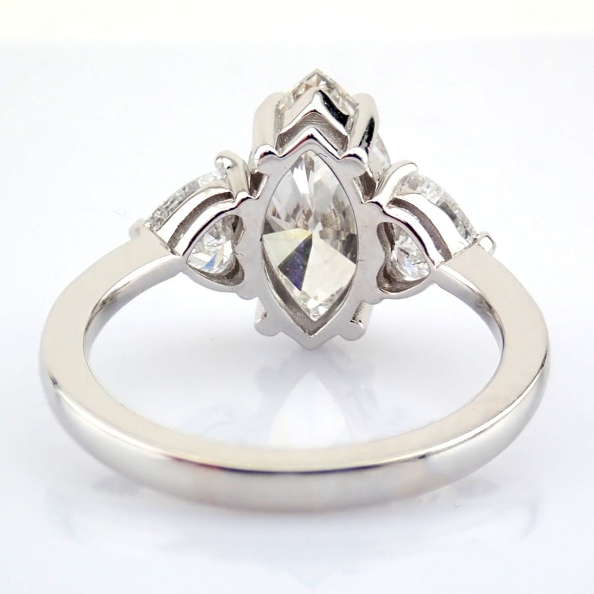 Marquise Cut Lab-Grown Diamond Ring - 3.36 Total Carat (IGI Certified) - 7