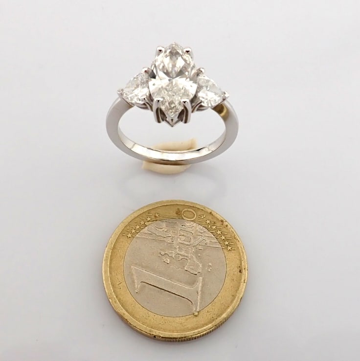 Marquise Cut Lab-Grown Diamond Ring - 3.36 Total Carat (IGI Certified) - 8