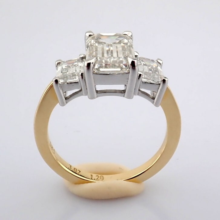Emerald Cut Lab-Grown Diamond Ring - 4.22 Total Carat (IGI Certified) - 2