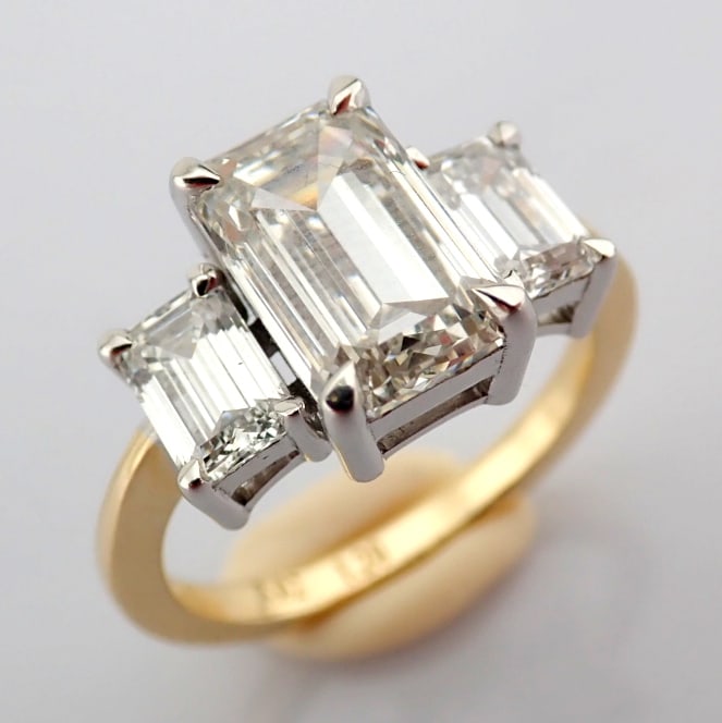 Emerald Cut Lab-Grown Diamond Ring - 4.22 Total Carat (IGI Certified) - 3