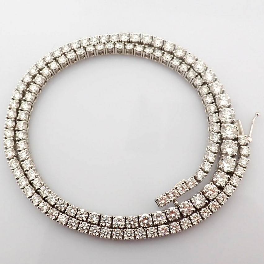 Round Cut Lab-Grown Diamond Tennis Necklace - 16.9 Total Carat (MDI Certified) - 2