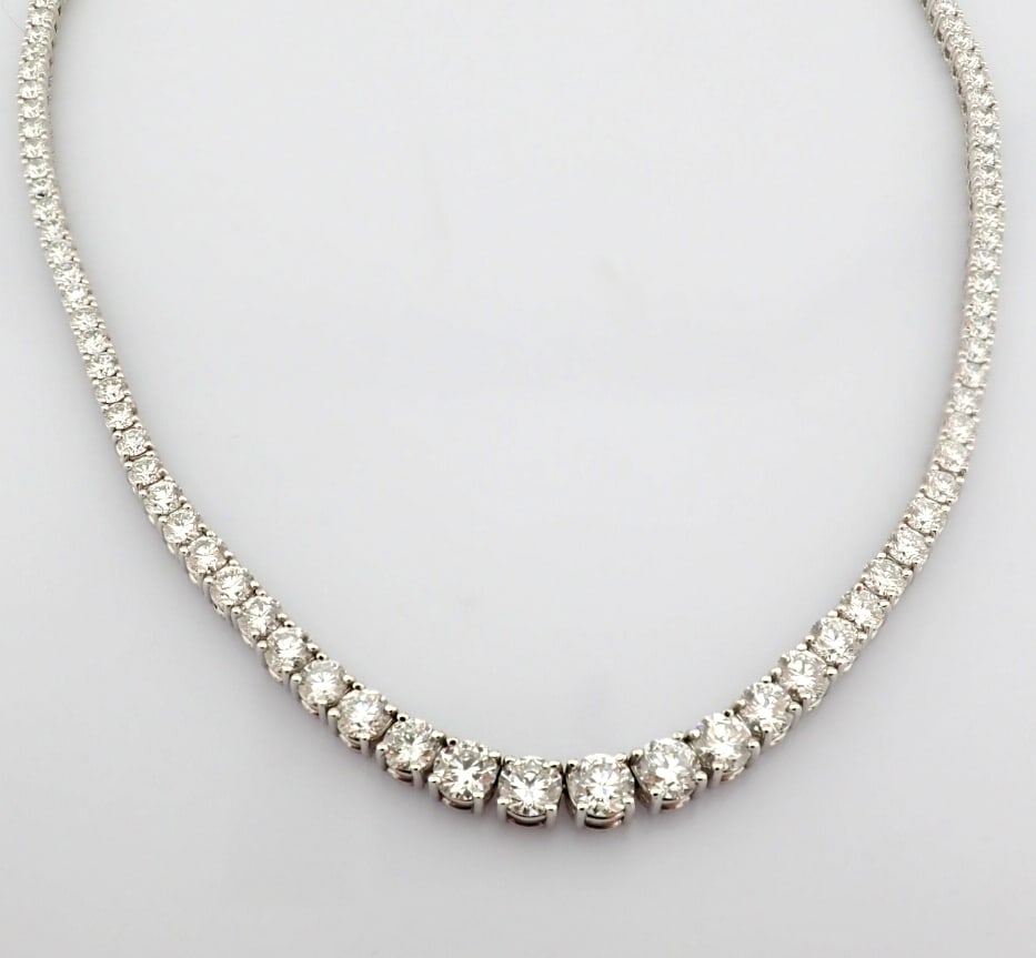 Round Cut Lab-Grown Diamond Tennis Necklace - 16.9 Total Carat (MDI Certified) - 3