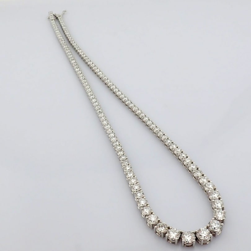 Round Cut Lab-Grown Diamond Tennis Necklace - 16.9 Total Carat (MDI Certified) - 6