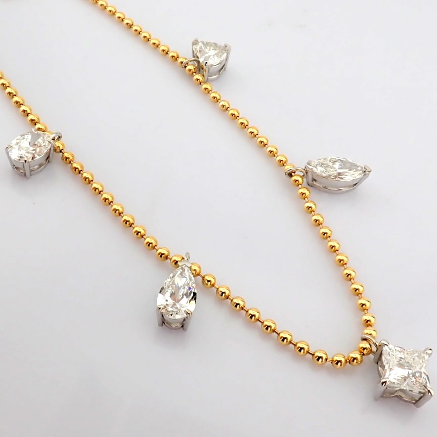 Marquise Cut Lab-Grown Diamond Necklace - 8.46 Total Carat (IGI Certified) - 2