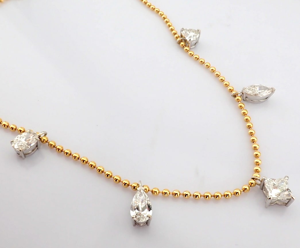 Marquise Cut Lab-Grown Diamond Necklace - 8.46 Total Carat (IGI Certified) - 3