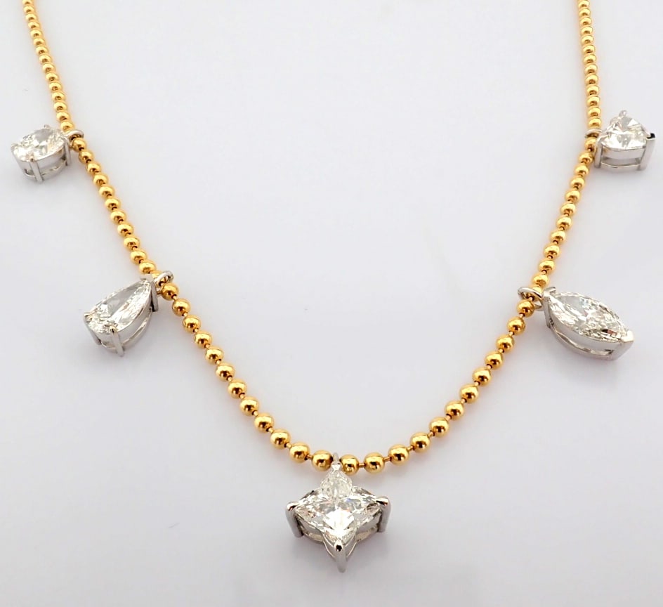 Marquise Cut Lab-Grown Diamond Necklace - 8.46 Total Carat (IGI Certified) - 4