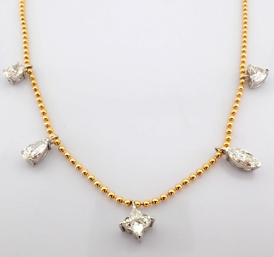 Marquise Cut Lab-Grown Diamond Necklace - 8.46 Total Carat (IGI Certified) - 5