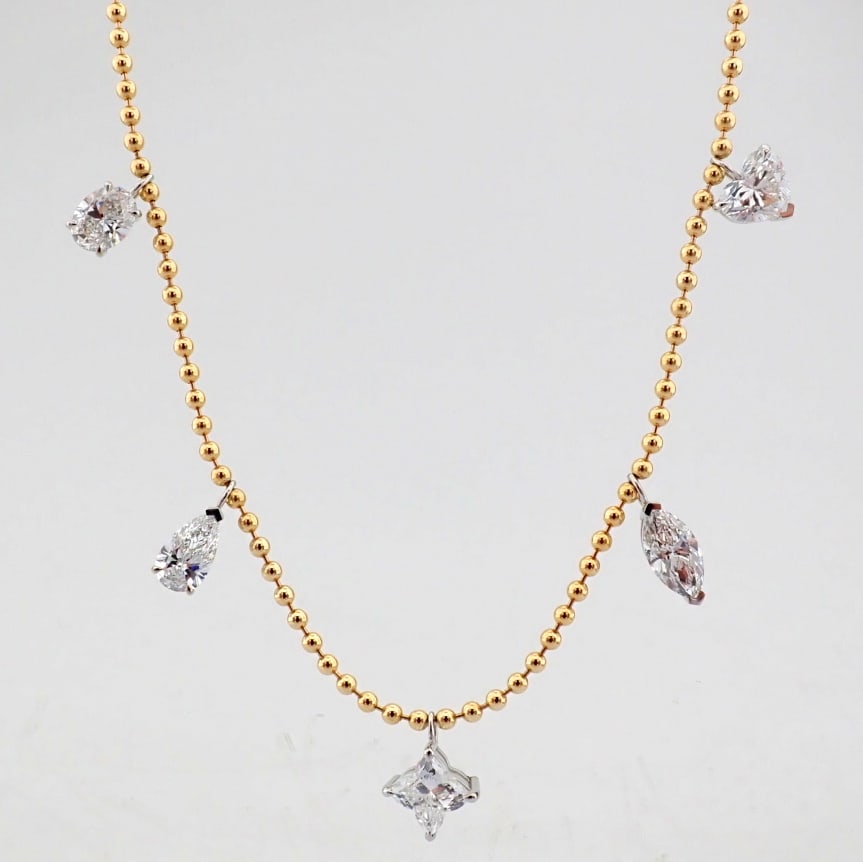 Marquise Cut Lab-Grown Diamond Necklace - 8.46 Total Carat (IGI Certified) - 7