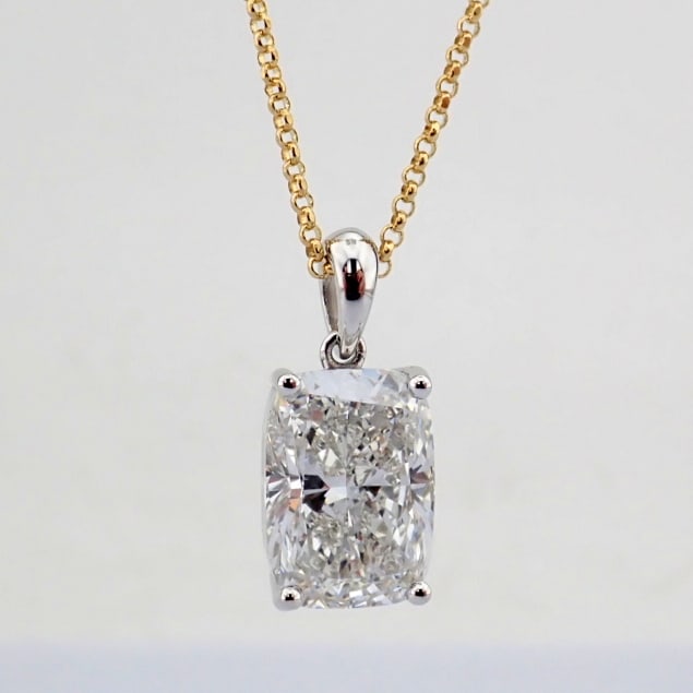 Cushion Cut Lab-Grown Diamond Necklace - 4.81 Total Carat (IGI Certified) - 2