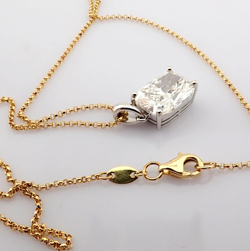 Cushion Cut Lab-Grown Diamond Necklace - 4.81 Total Carat (IGI Certified) - 3