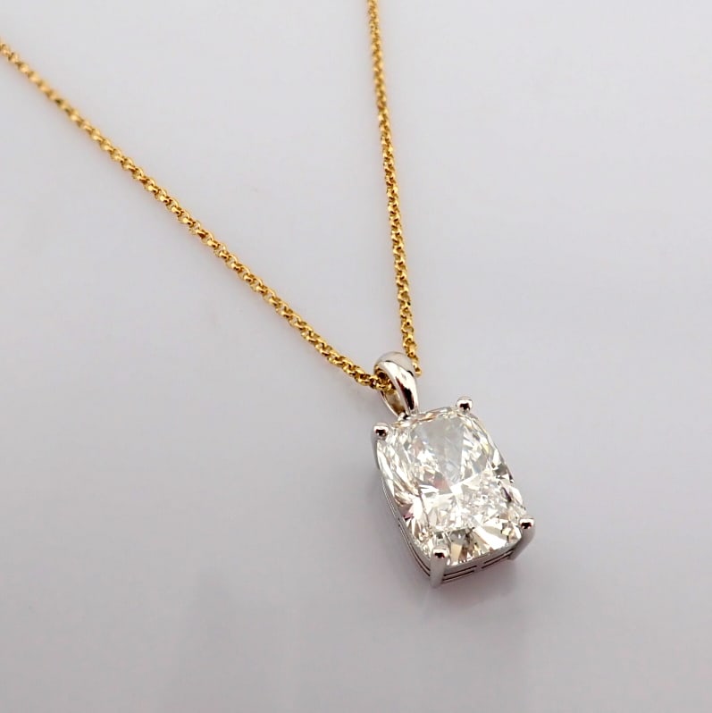 Cushion Cut Lab-Grown Diamond Necklace - 4.81 Total Carat (IGI Certified) - 4