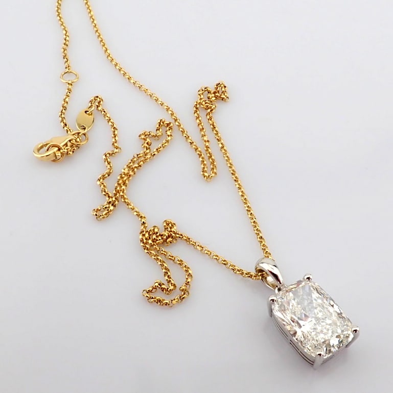 Cushion Cut Lab-Grown Diamond Necklace - 4.81 Total Carat (IGI Certified) - 5