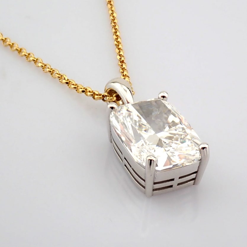 Cushion Cut Lab-Grown Diamond Necklace - 4.81 Total Carat (IGI Certified) - 6