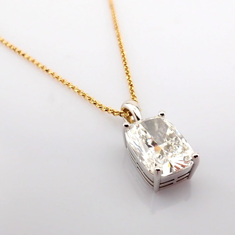 Cushion Cut Lab-Grown Diamond Necklace - 4.81 Total Carat (IGI Certified) - 7