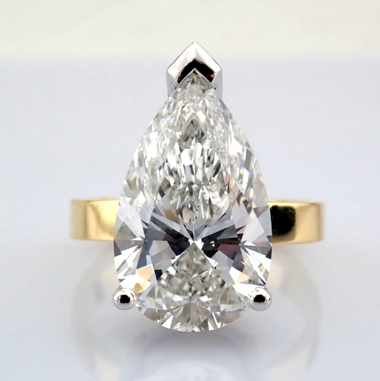 Pear Cut Lab-Grown Diamond Ring - 7.06 Total Carat (IGI Certified) - 4