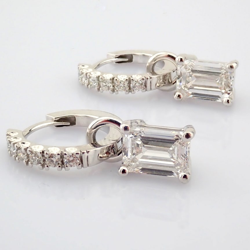 Emerald Cut Lab-Grown Diamond Earring - 2.41 Total Carat (IGI Certified) - 2