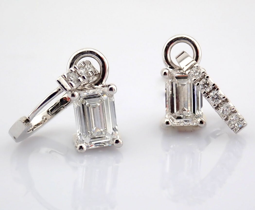 Emerald Cut Lab-Grown Diamond Earring - 2.41 Total Carat (IGI Certified) - 3