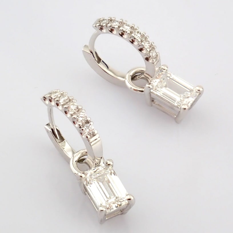 Emerald Cut Lab-Grown Diamond Earring - 2.41 Total Carat (IGI Certified) - 5