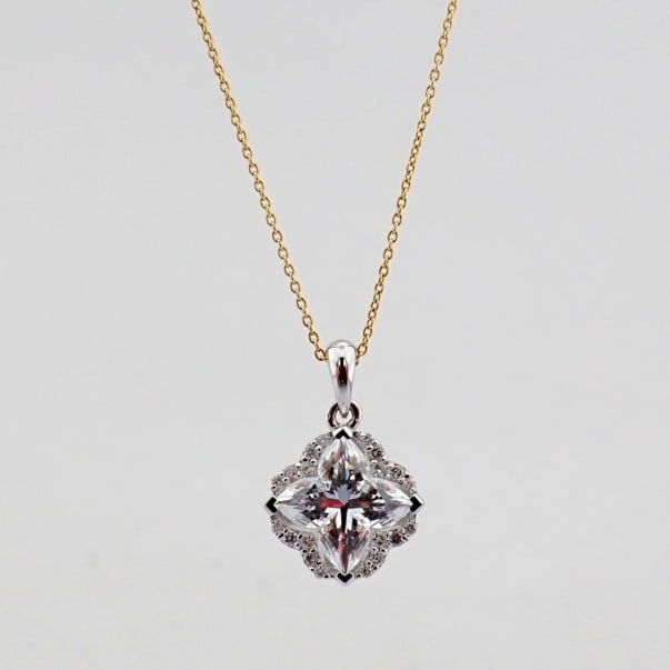 Flower Cut Lab-Grown Diamond Necklace - 2.08 Total Carat (IGI Certified) - 3