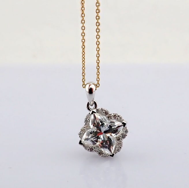 Flower Cut Lab-Grown Diamond Necklace - 2.08 Total Carat (IGI Certified) - 4