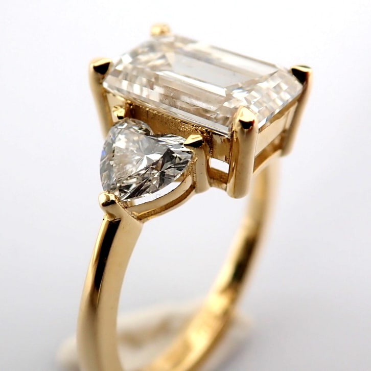 Emerald Cut Lab-Grown Diamond Ring - 3.92 Total Carat (IGI Certified) - 3