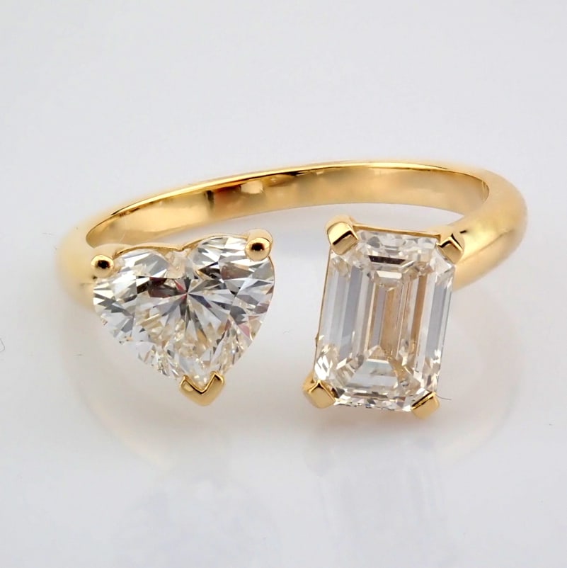 Heart Cut Lab-Grown Diamond Ring - 2.09 Total Carat (IGI Certified) - 4