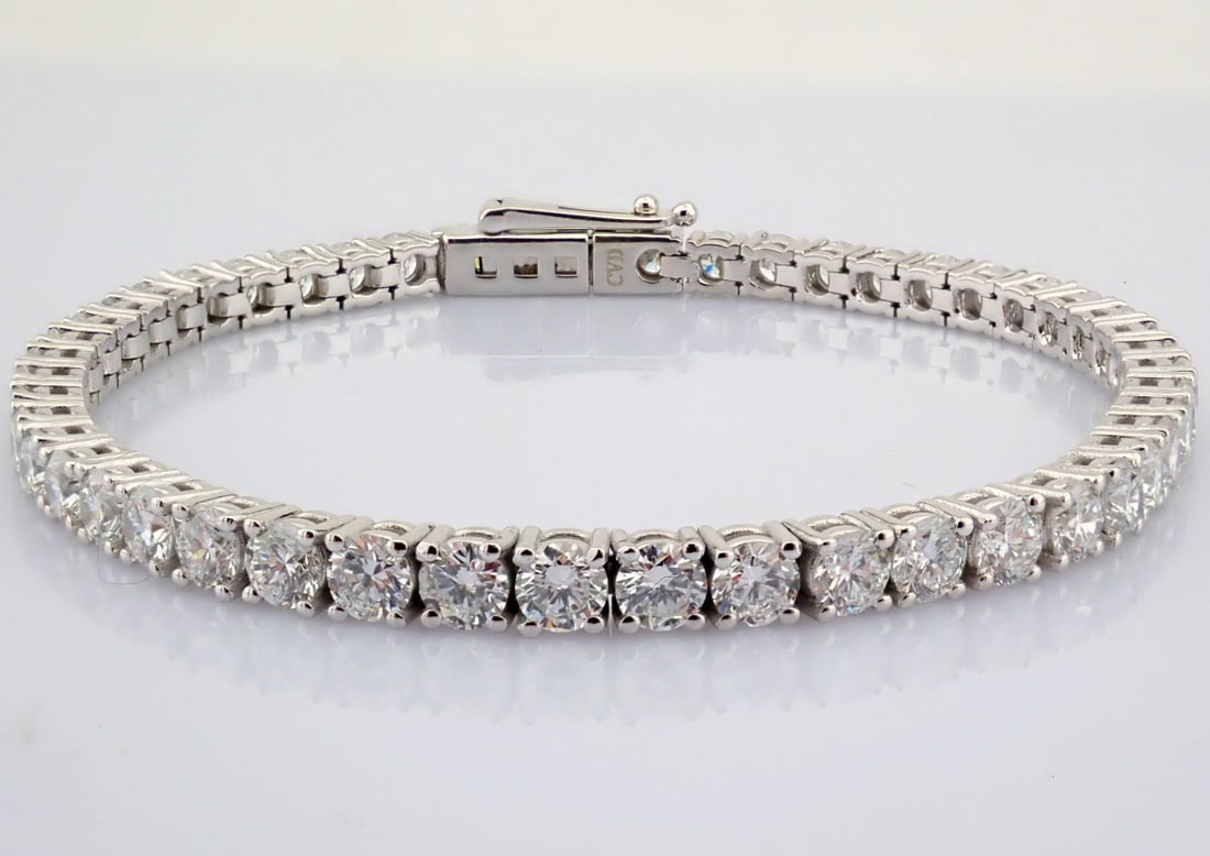 Round Cut Lab-Grown Diamond Tennis Bracelet - 7.27 Total Carat (MDI Certified) - 2