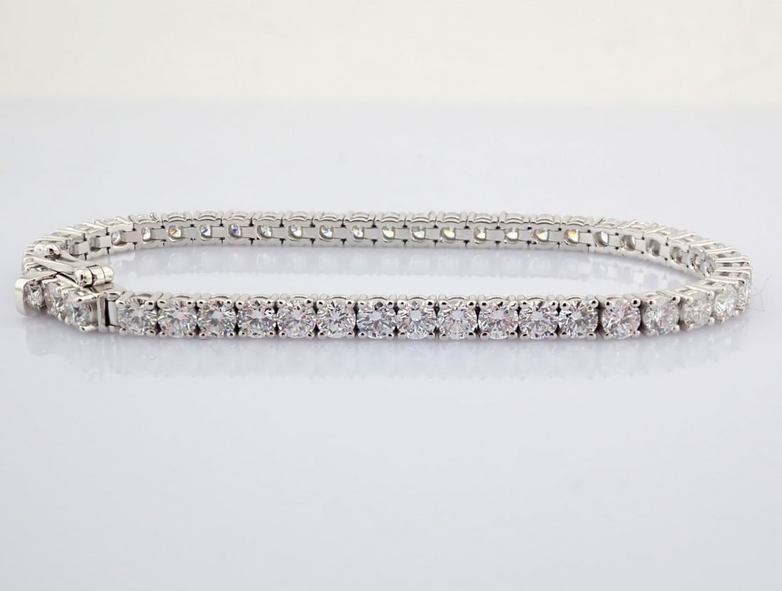 Round Cut Lab-Grown Diamond Tennis Bracelet - 7.27 Total Carat (MDI Certified) - 7