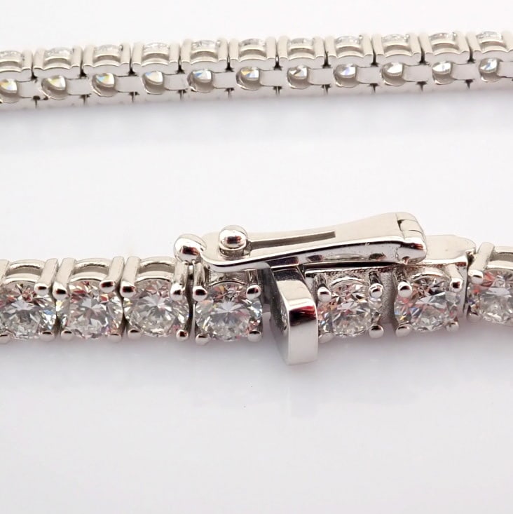 Round Cut Lab-Grown Diamond Tennis Bracelet - 7.27 Total Carat (MDI Certified) - 8
